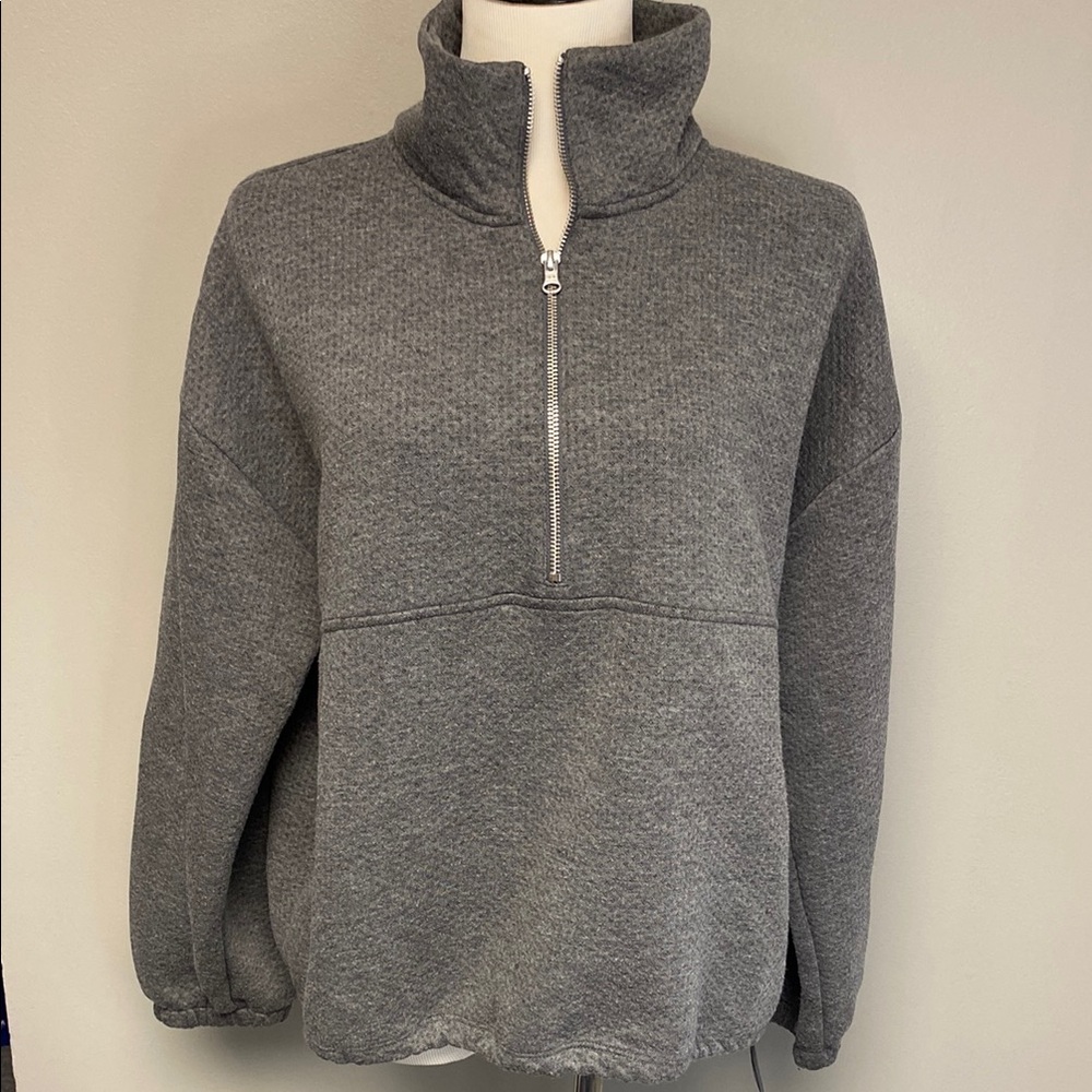 J. Crew Gray Half-Zip Sweatshirt